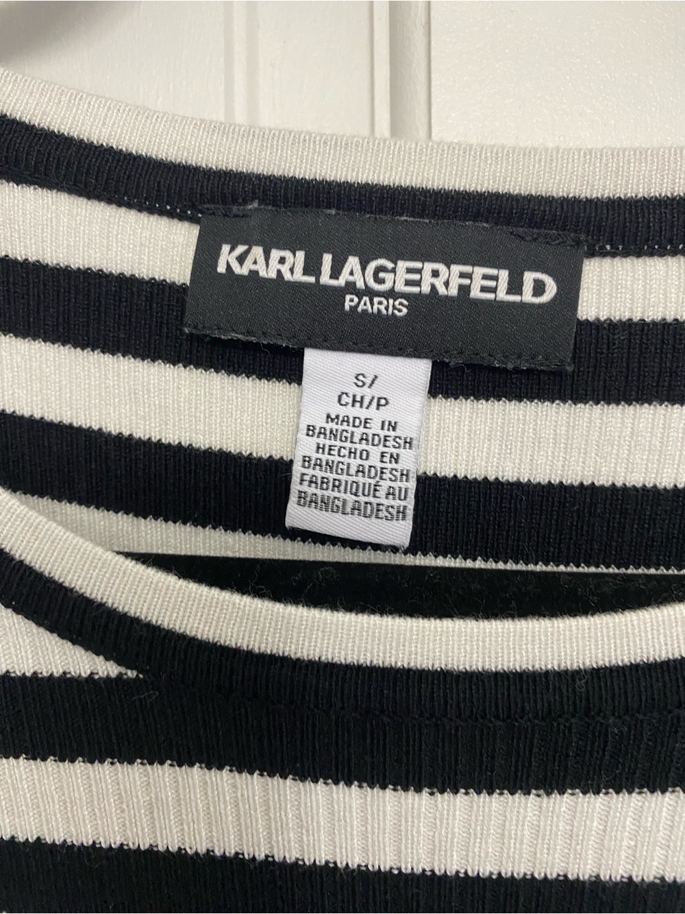 Karl Lagerfeld Paris Striped Ribbed Knit Sweater - Picture 4 of 5